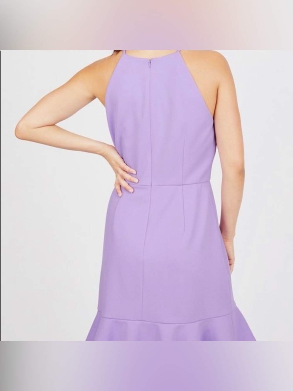 Lavender Halter Ruffle Midi Dress - Picture 2 of 11